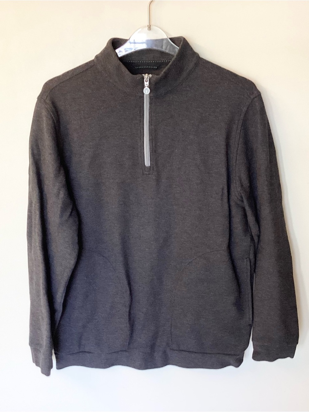Linksoul Long Sleeve 100% Cotton 1/4 Zip Pullover Sweater - Gray - M
